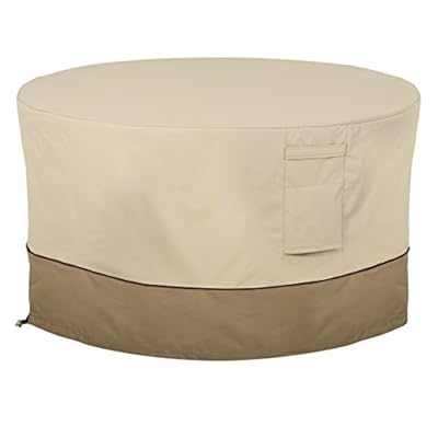 New Classic Accessories Veranda 42" Fire Pit Table Cover - Round, Outdoor Table Cover