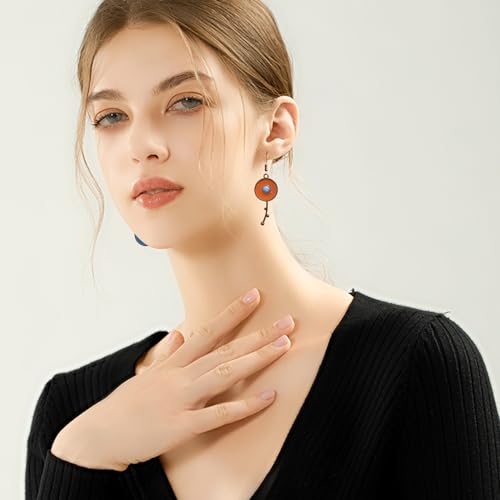 Bohemian Dainty Tribal Retro Asymmetrical Geometry Circle Lightweight Dangle Drop Earrings National Style Copper Disc Enamel Flower Hook Earrings for Women4