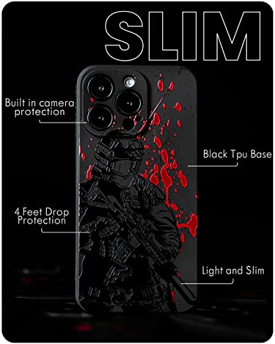 Simplymdrn Gunner Compatible With Iphone 12 Pro Case [Glossy] Shockproof Protective Slim Series For Men Phone Cases 5.7 Inch 2020, Black #TOP3