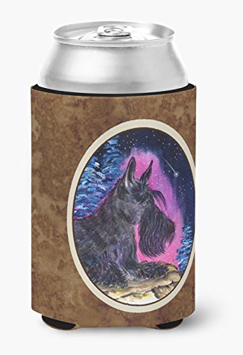 Caroline's Treasures SS8442CC Starry Night Scottish Terrier Can or Bottle Hugger Cooler Washable Drink Sleeve Collapsible Beverage Insulated Holder, Can Hugger, Multicolor