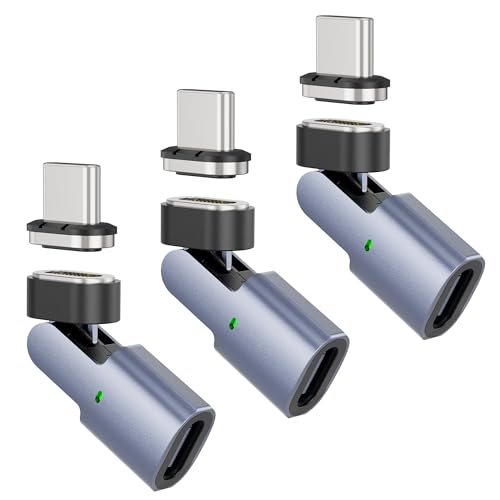 N. NETDOT 100W Magnetisches Adapter,Schnellladung und Datenübertragung für USB-C Smartphones - 3 Pack schwarz