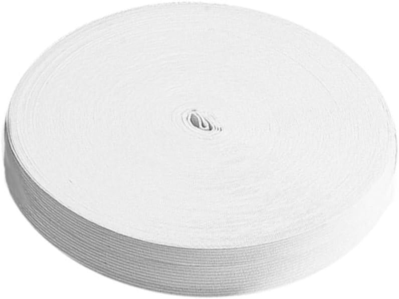 1roll Meters Flat Elastic Band for Sewing White Knit Stretch Strap Wide for Clothing Crafts and Garment Accessories