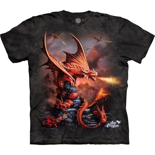 The Mountain Fire Dragon Adult T-Shirt, Grey, XL