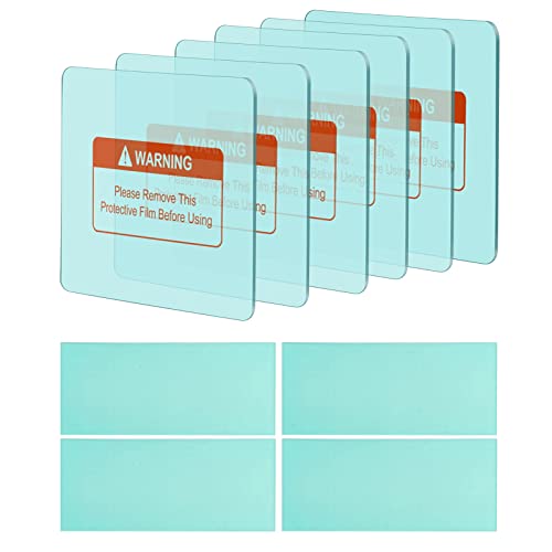 TRQWH 10 PCS Welding Helmet Lens Clear Cover 6 Outer (4.5"x3.5") 4 Inner (4.0"x1.9") Replaceable Protective Cover Lens for KTS-H Series welding helmet