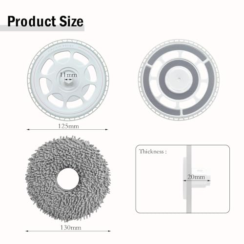 4 Wischtücher mit 2 Ersatzhalterung Zubehör für Roborock Qrevo S/Qrevo Master/Qrevo Pro/Qrevo Plus/Qrevo Maxv/Qrevo Slim, Roboter Staubsauger Ersatzteile