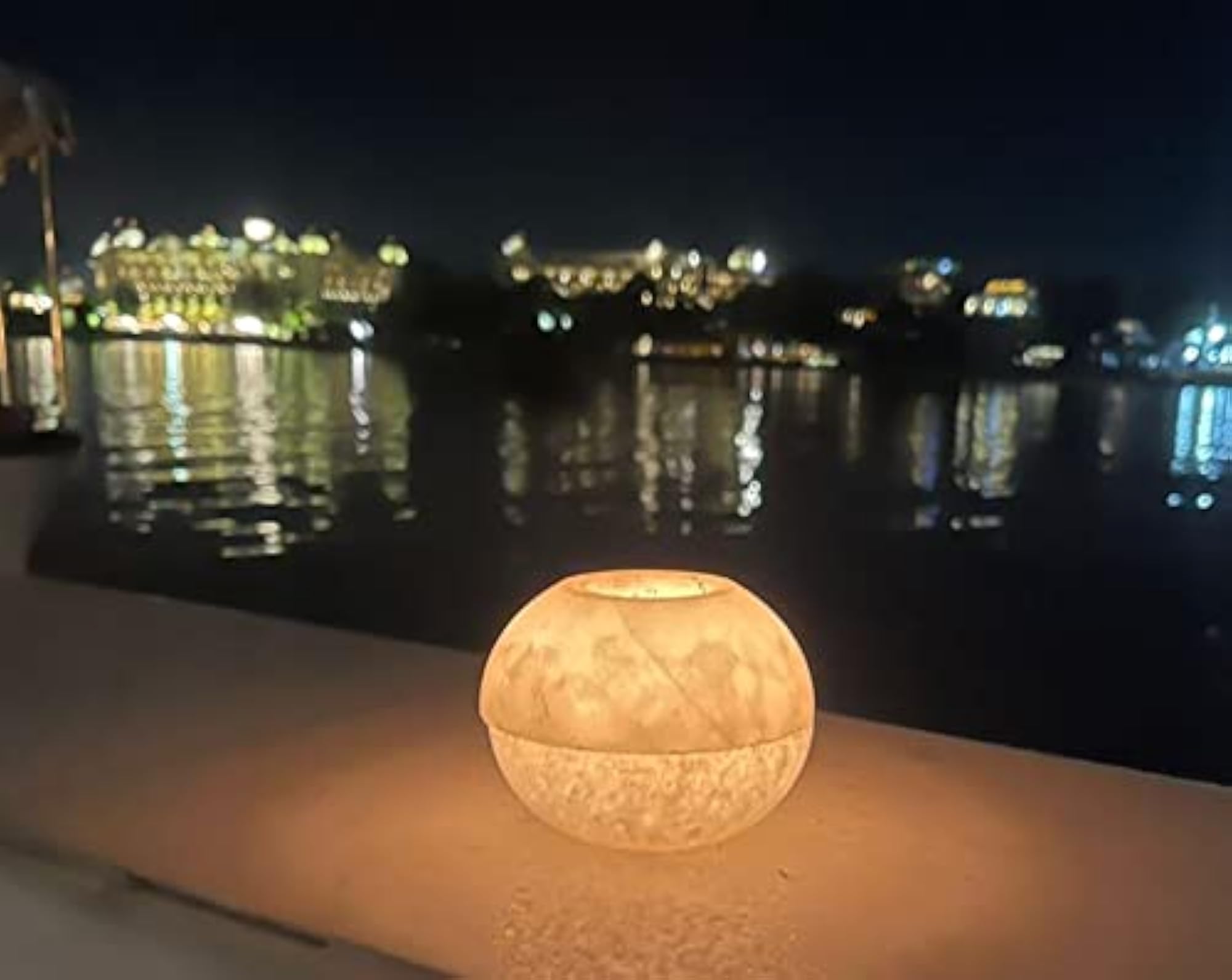 Marble Round Tea Light Candle Holder, Minakari Work
