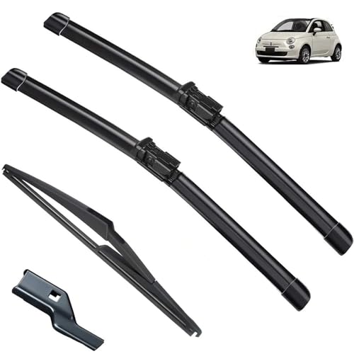 �Ԃ̃t�����g&���A���C�p�[�u���[�h �A�o���g�ɑΉ�FIAT 500 500cc 312 2007-2017 2008 2009 2010 24''14''12'' �E�B���h�E�t�����g�K���X �t�����g�K���X (Color : Front Rear, Size