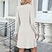 bawilom Womens Mini Dresses Long Sleeve Fall Fashion Button V Neck Flowy Casual Sweater Dress A-Line Comfy Dress with Pocket White