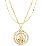 WEARON Snake Necklace 14K Gold Plated Dainty Bead Gene Figaro Heart Herringbone Paperclip Chain C...