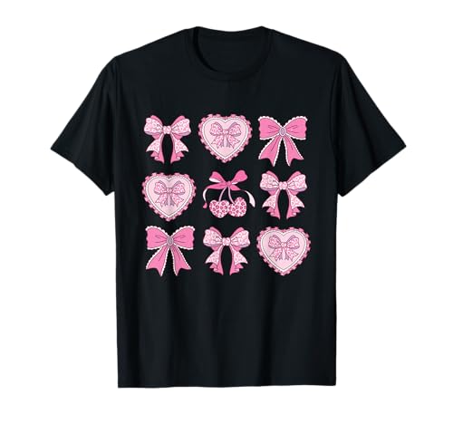 Lazo rosa de San Valentín con forma de corazón, diseño de leopardo, bonito y moderno para mujer Camiseta