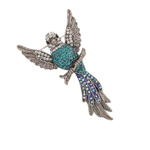 Retro Hawks Pin Jewelry Sparkling Rhinestones Embellished Cartoon Styles Multipurpose Wear Alloy Crafted for Women Men Birthday 