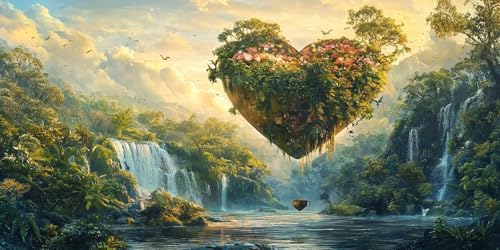 Large Diamond Art Kits for Adults Love 30x60cm/12x24in Full Drill Round Rhinestone Big Diamond Painting Kit Water, Gem Art Cross Stitch Embroidery Canvas for Crafts Home Wall Decor Gifts Women f0j1203