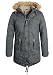 Produktbild !Solid Clark Teddy Herren Winter Jacke Parka Mantel Lange Winterjacke gefüttert aus 100% Baumwolle mit Kunst-Fellkapuze, Größe:XL, Farbe:Dark Grey (2890)
