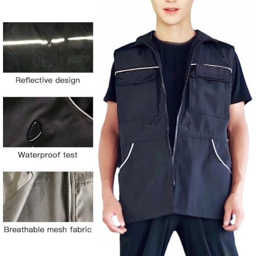 EHERDM Jaqueta refletiva de adestrador de cães com vários bolsos cintura ajustável com cordão para t