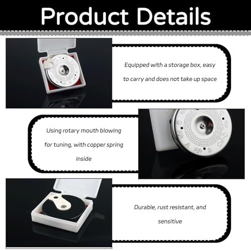 Pitch Pipe For Singers,13 Ton Pitch Pipe Sensitive Pitch Pipe Tuner Pitch Pipe For Singers For Guitar Bass Violin Ukulele Chromatic Tuning With Storage Case - Thumbnail 3