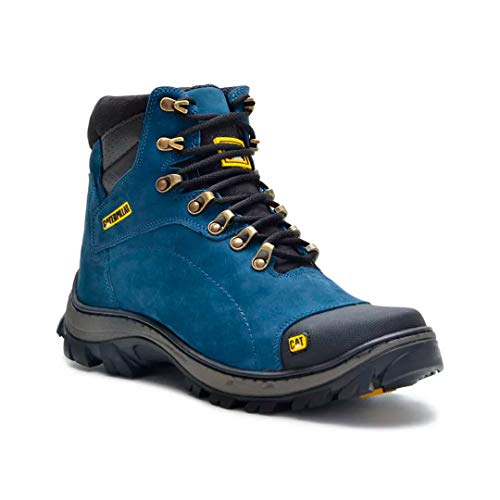 Botina Bota Couro Azul Solado Antiderrapante (40)