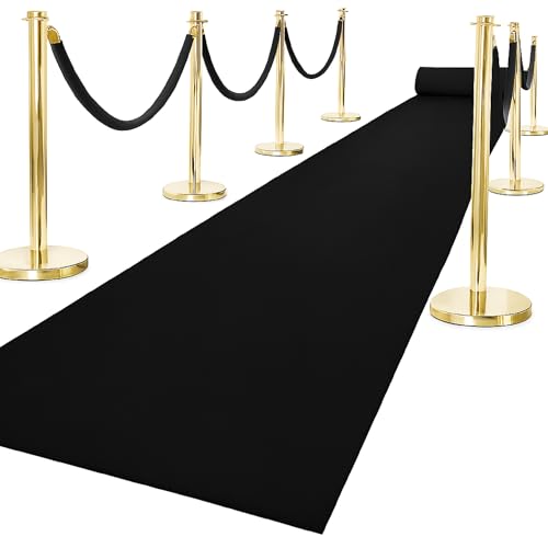 Image of Shanno Carpet Event Party Decorating Nylon Floor Carpet Mats for School College Marriage Functions Indoor Outdoor and Hall Size 5 x 7 Feet Black Color