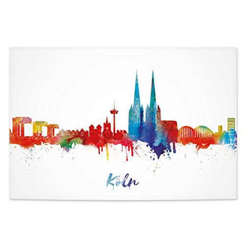 Kunstbruder Poster Bild Köln Kölner Stadt Städte Cologne by Dichyk - Light - Wandposter Streetart Posterbild 40x60cm