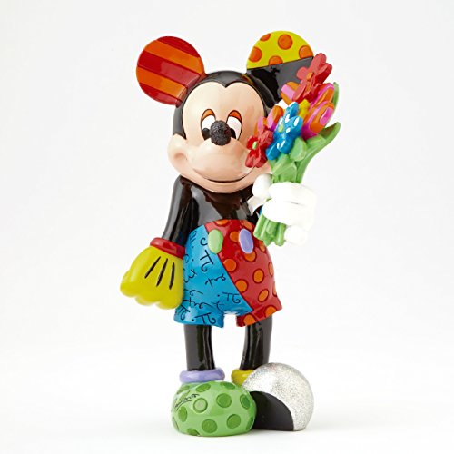 Enesco Disney by Britto Mickey with Flowers Stone Resin Figurine