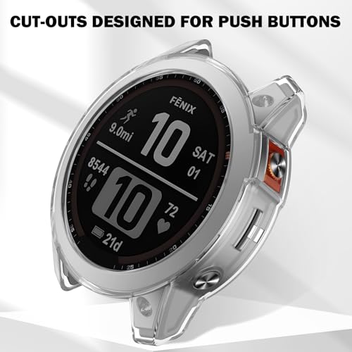 ISABAKE Etui do Garmin Fenix 7X 51 mm, etui ochronne z TPU do smartwatcha, odporne na wstrząsy, odporne na zarysowania, oddychające, lekkie, etui do Garmin Fenix 7X / Fenix 7X Solar