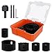 XZH 9-Piece Hole Saw Set (25-51mm) - Carbide Steel Cutters for Wood, Plasterboard & Plastic | Ultra-Sharp Teeth | Quick-Change Arbor | Includes Mandrel & Hex Key