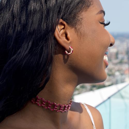 OA Ora Ana Claire Huggie Hoops – Oprah’s Favorite Things 2024 - 18k Gold Vermeil or Rose Gold Vermeil, 925 Sterling Silver, Hypoallergenic Cubic Zirconia Baguette Cut Accents, Elegant Lightweight Hoop Earrings for Women2