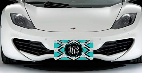 Simply Customized Personalized License Plate Monogram Aztec Hipster Teal Black Glitter License Plate Car Auto Tag Aluminum Plp #TOP3