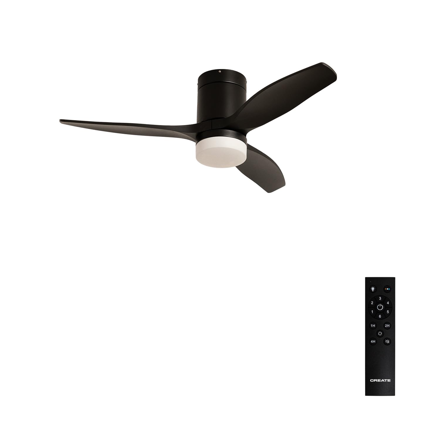 CREATE / WINDCALM S/ABS ceiling fan with black light with remote control/40W, silent, Ø112 cm, 6 speeds, 3 light temperatures, timer, summer-winter function
