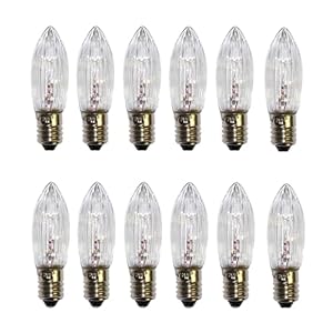 12 stuks E10 vervangende gloeilampen, gloeilampen, reservelampen warmwit 34 V 3 W reservelampen voor lichtboog, kandelaar, lichtketting, puntkaars, topkaars 2700 K