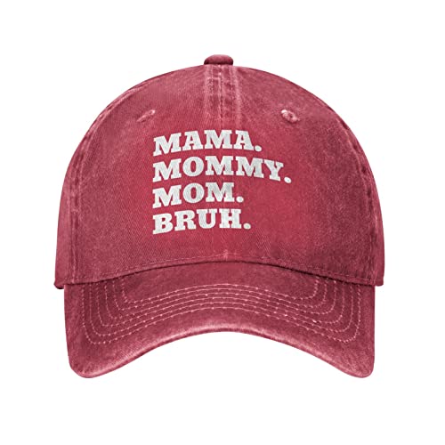 Mom Hat Hat Mama Mom Bruh Mother Cap Men Baseball Hat Fashionable Hats, Red, One size