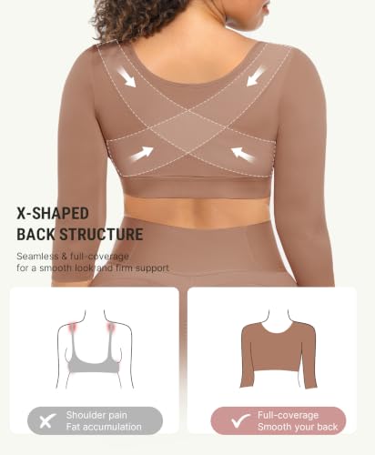 Image of FeelinGirl Arm Compression Sleeve Women Post Surgery Front Closure Bra