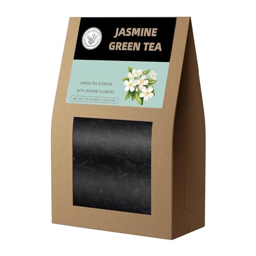 HANFANGLING Jasmine Green Tea Natural Loose Leaf Promotes Metabolism Relieves Anxiety and Stress Regulates Blood Sugar Promotes Digestion Refreshes the Mind and Freshens the Breath Gift Tea
