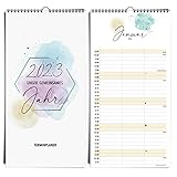 heaven+paper Familienplaner 2023 3 Spalten - Kalender 2023 Wandkalender für zwei, ideal als Paarkalender & Familienkalender - Happy Splash Wandplaner mit Schulferien, Feiertagen & Mondphasen