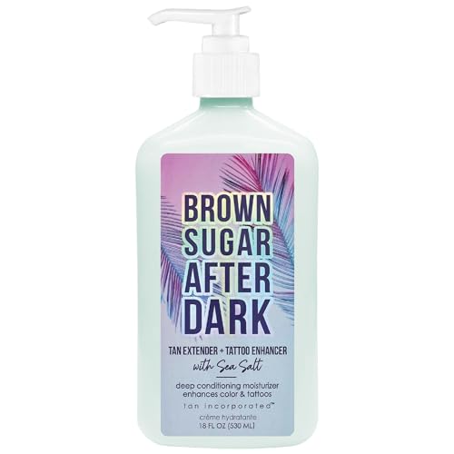 Brown Sugar After Dark Tan Extender & Tattoo Enhancer, Sea Salt Tigergrass & Ocean Botanicals with Triple Coconut Complex, 18 Fl Oz
