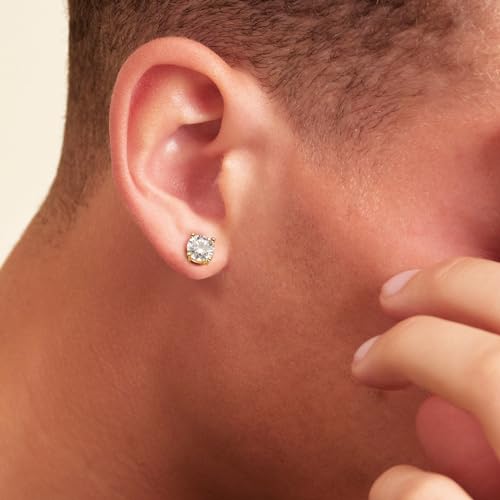KRKCLIFE Moissanite Stud Earrings for Women Men, 0.6CT 14K Gold Plated S925 Sterling Silver Hypoallergenic, Birthday Gifts for Wife Mom Husband, D Color VVS1 Lab Created Jewelry for Anniversary by KRKC&CO KEEP REAL KEEP CHAMPION - Image 3