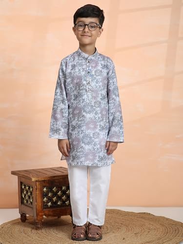 Image of Pro-Ethic Style Developer Boy's Cotton Embellished Kurta Pajama for Baby Kids Ethnic Wear (S-166)