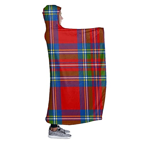 Scottish Plaid Royal Stewart Tartan#1 Hoodie Blanket Wearable Throw Blankets For Couch Blanket Hooded For Kids Teens Men Women #TOP3