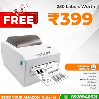 SHREYANS (CD410) 4 Inch Receipt + Label Printer for Invoicing & Labelling (Recommended for Shipping Label & Ecommerce Invoice, Barcode Label, Tag) (Color- White)
