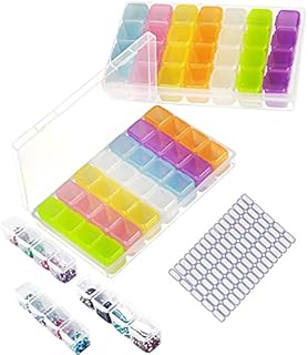 Diamond Painting Storage Box 2 Pack KAFU 56 Grids Multicolor Bead Storage Container for DIY Craft
