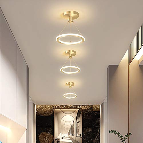 Lampe suspendue LED ronde dorée pour éclairage intérieur de maison moderne - 7