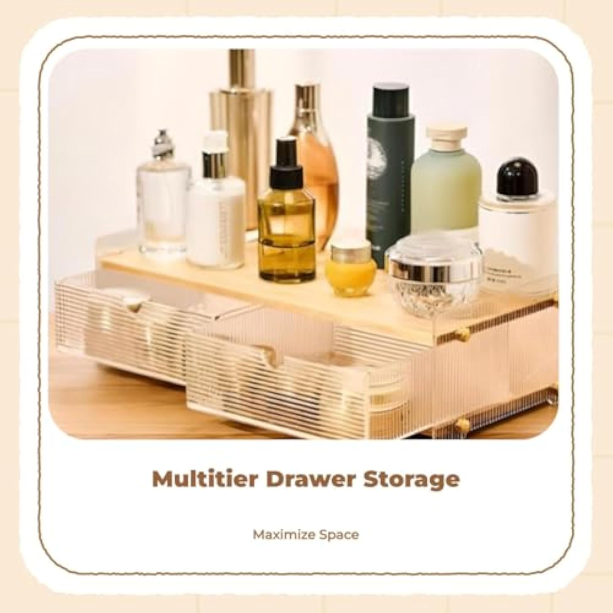 Multi-Tier Acrylic Makeup Organizer, Large Capacity