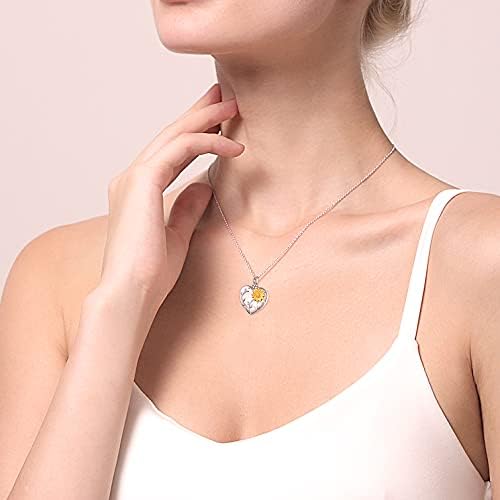 praymos Cremation Jewellery for Ashes Urn Necklace 925 Sterling Silver Sunflower Pendant Engraved Forever in My Heart Memorial Ashes Keepsake for Women