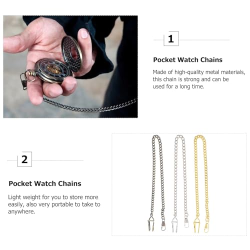 Cadena de reloj de bolsillo contra caídas pack de metal para fijación segura 6