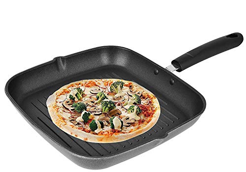Kt traders Big Size Grill Pan 27cm, Black (Aluminium, Non-Stick)