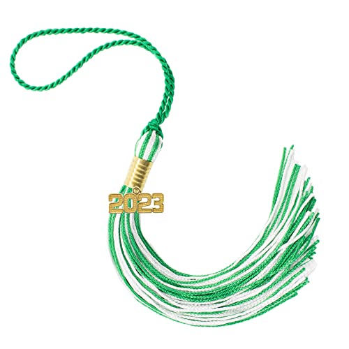 Tassel Depot 2023 Kelly/White Graduation Tassel - Every School Color Available - Made in USA