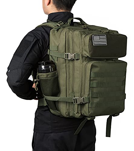Image of QT&QY 25L /45L Military Tactical Backpack For Men Molle Daypack 3 Day Bug Out Bag Hiking Rucksack With Bottle Holder