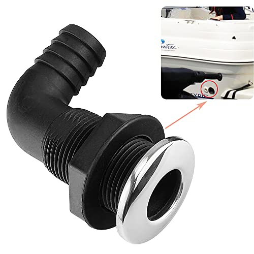 Image of for 20 /25mm Hose Marine Boat Nylon Thru Hull Fitting Connector 0 /90 Degree Straight /Bent Boat Drain Bilge Pump Plumbing Fittings Connector