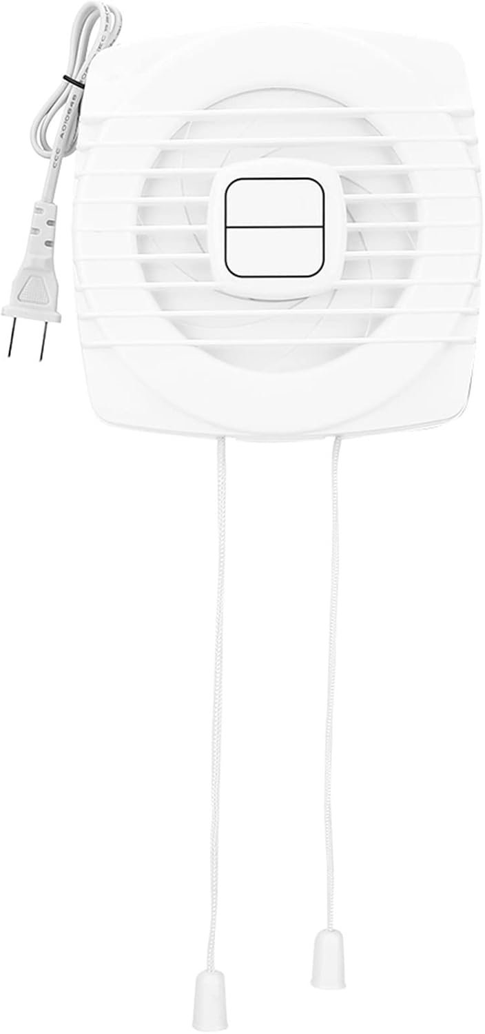 Ventilation Fan 6-Inch Home Bathroom Kitchen Window Wall Mount Air Vent White Ventilation Exhaust Fan Bathroom Hanging Wall Duct Air Blower, 12W Ventilating Fan, 20010125,