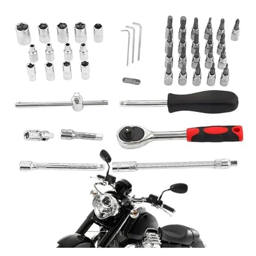 MUZIT Ratchet Wrench,46pcs Car Repair Tool Kit 1/4-Inch Socket Set Car Repair Tool Ratchet Torque Wrench Combo Auto Repairing Set Mechanic Tool par rápido precisión - Image 2