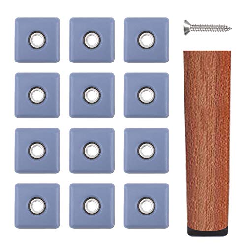 INCREWAY 12 protectores de patas de muebles de 30 mm con tornillos cuadrados, protectores de patas de silla, protectores de patas de muebles, almohadillas deslizantes para mesa, silla, sofá, gabinete Cover